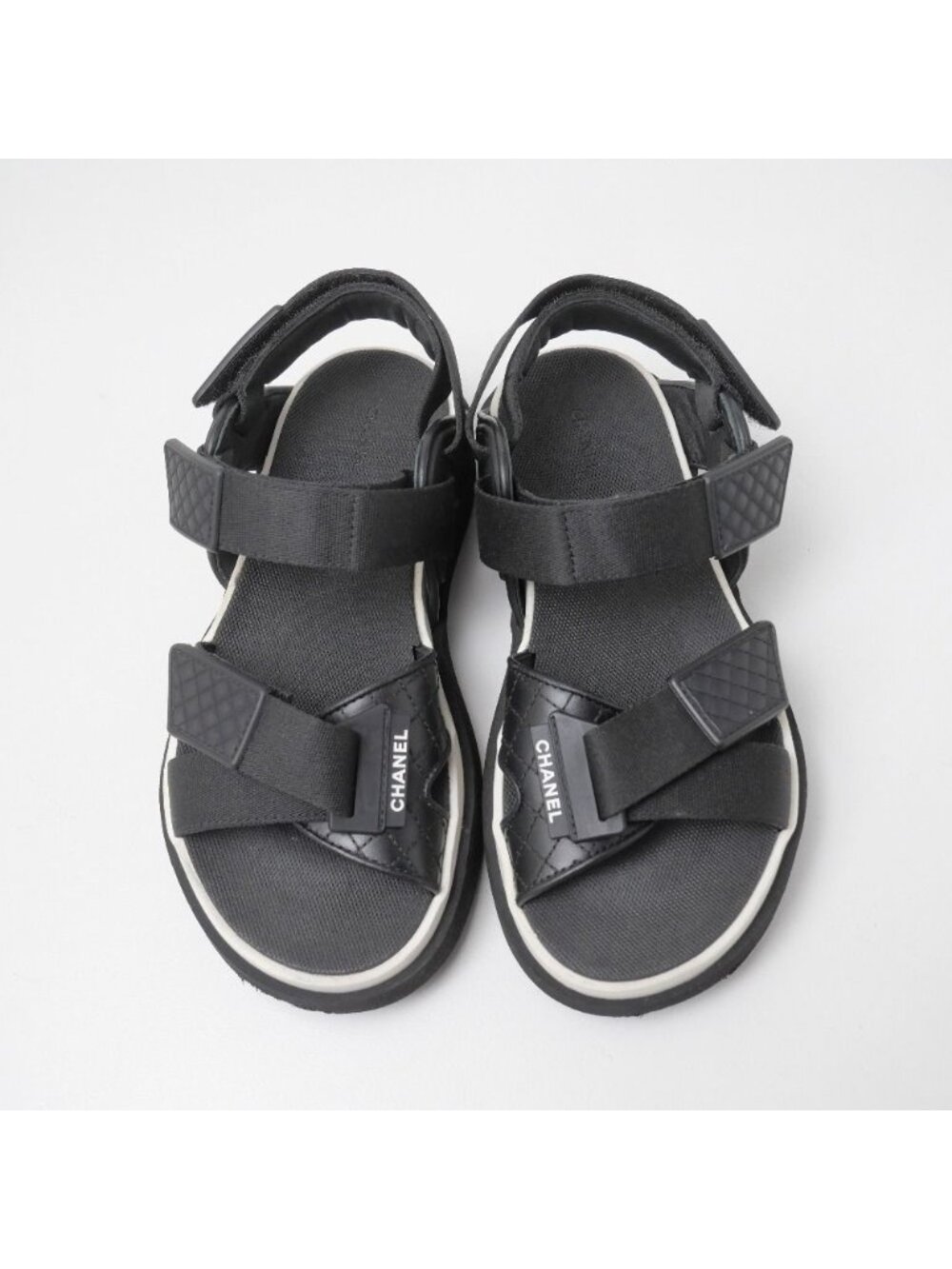 ★SOLD★ Chanel Sandals 36 CC Logo Quilted Sports Shoes - Picture 9 of 10
